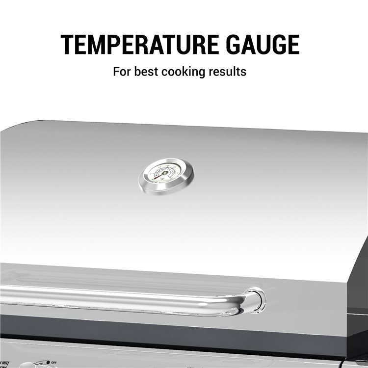 Thermometer on Alabama 4 burner barbecue for Best Results